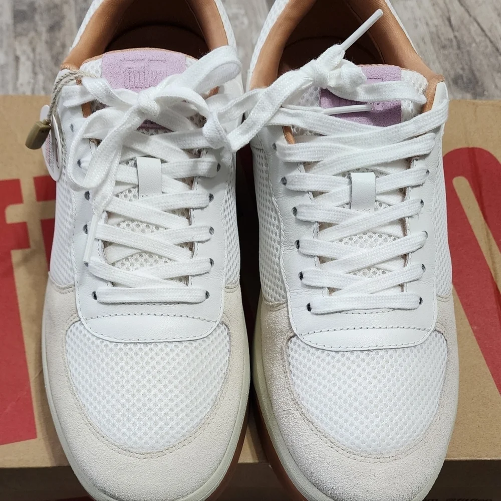 FitFlop Women's Rally Evo Leather Mesh Suede Sneakers Lace Up Size 9